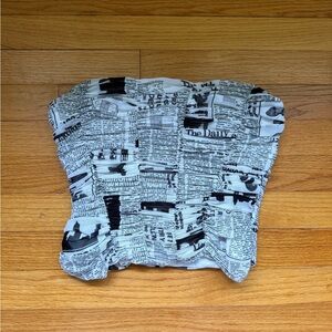Zara Newspaper Print Tube Top